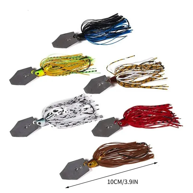 6 PCS Chatterbaits With Sequin and Tassel Tail