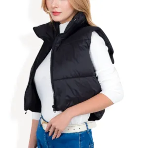 Anna-Kaci Women's Zip-Up Puff Vest Jacket with Cozy Design and Warmth