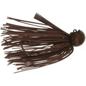 Bass Patrol Round Rubber Western Football Jig (Brown Rubber W/ Orange Silicone  3/4 Oz)