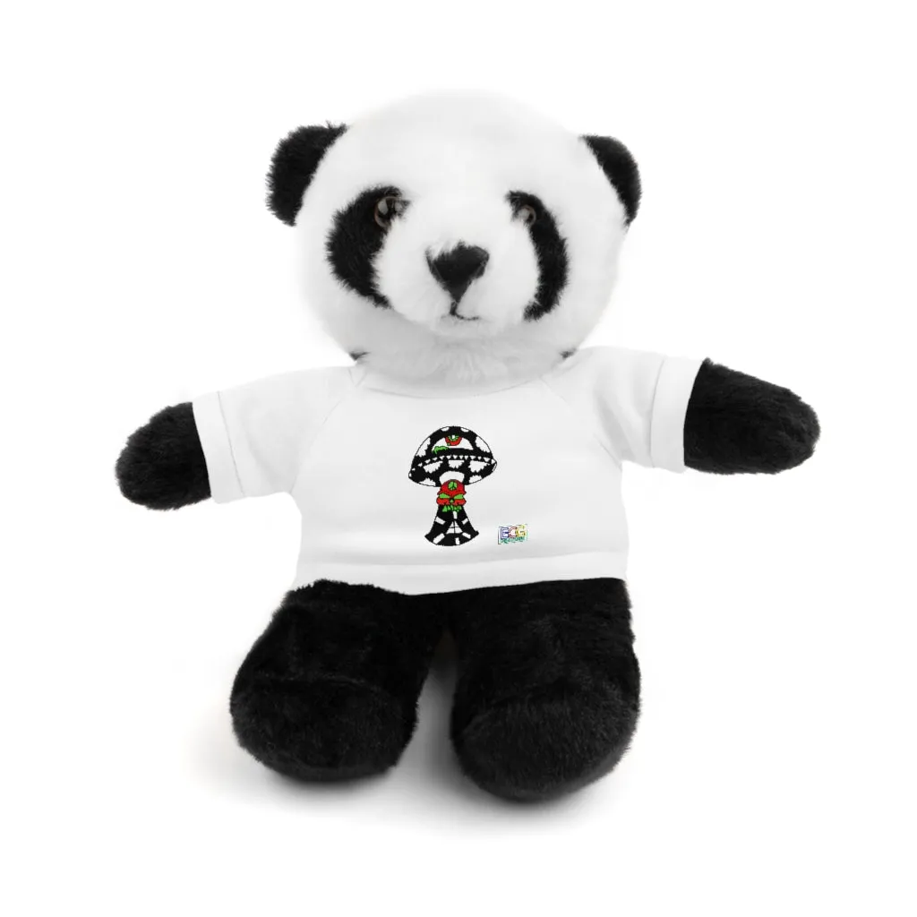 Black and White Skull Shroom Stuffed Animals with Tee