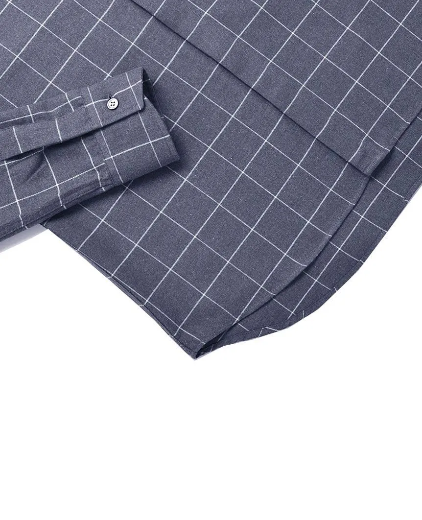 Blue Windowpane Dress Shirt