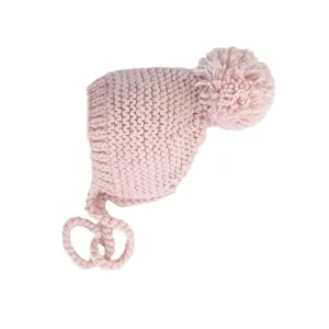 Blush Garter Stitch Knit Bonnet Baby & Kids