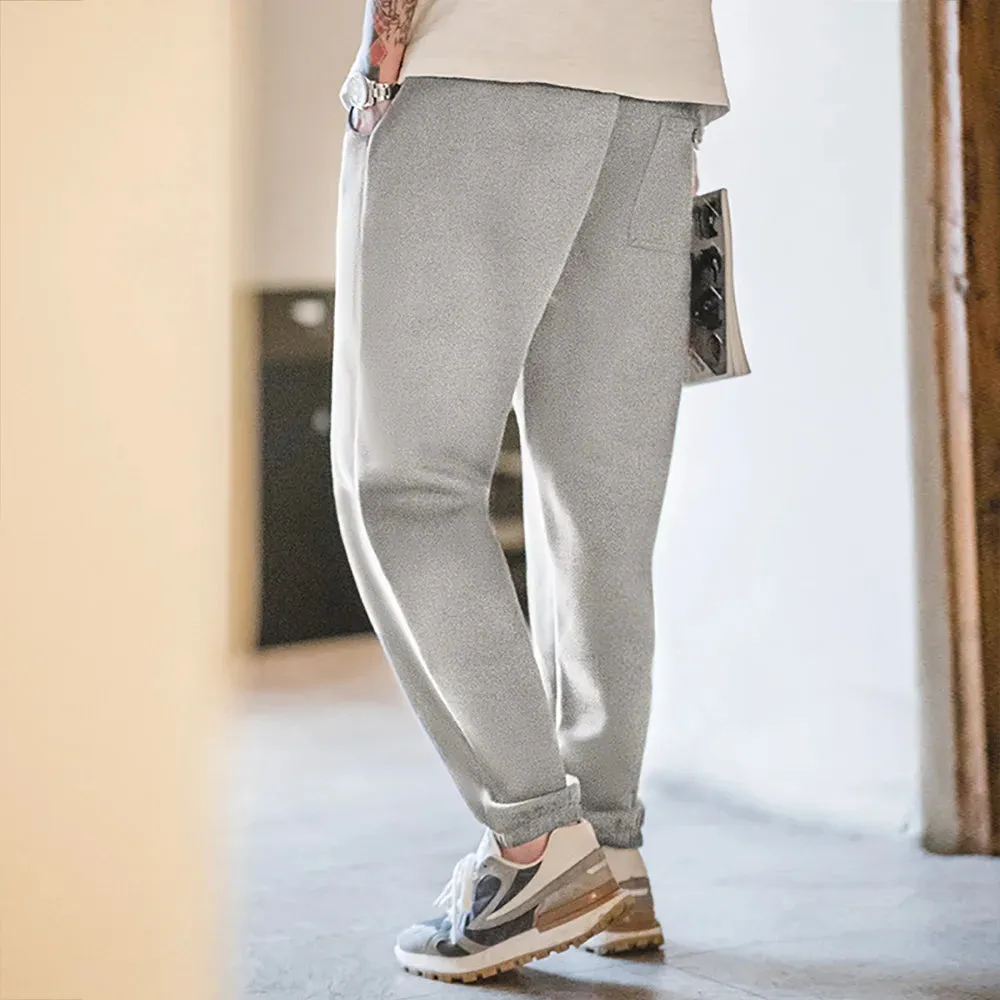 Casual Pants with Elastic Waist - Wrinkle Resistant Straight Leg Sports Pants