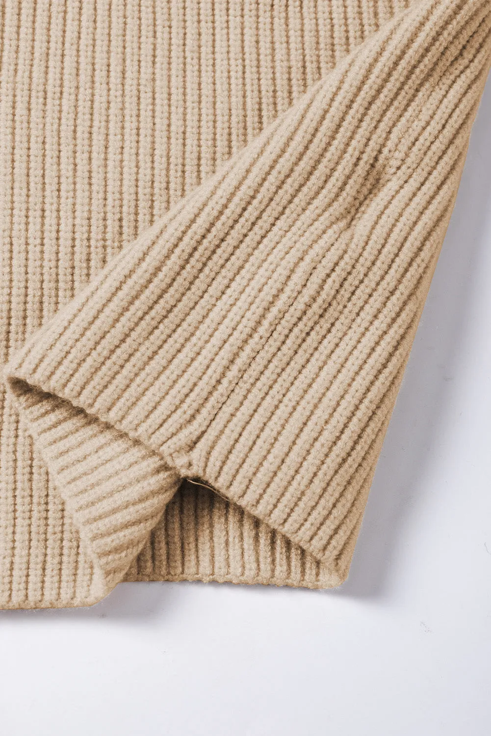 Chest V Neck Ribbed Cap Sleeve Sweater