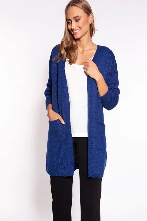 Chic Melange Knit Sweater Coat with Practical Pockets