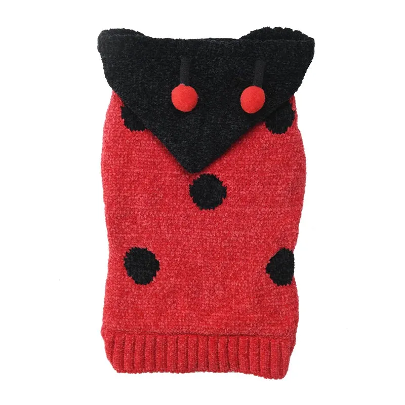 Christmas Polka Dot Bow Luxury Sweaters for Dogs and Cats - Stylish Knitwear to Keep Chihuahuas, Yorkshire Terriers, and Pets Warm in Winter