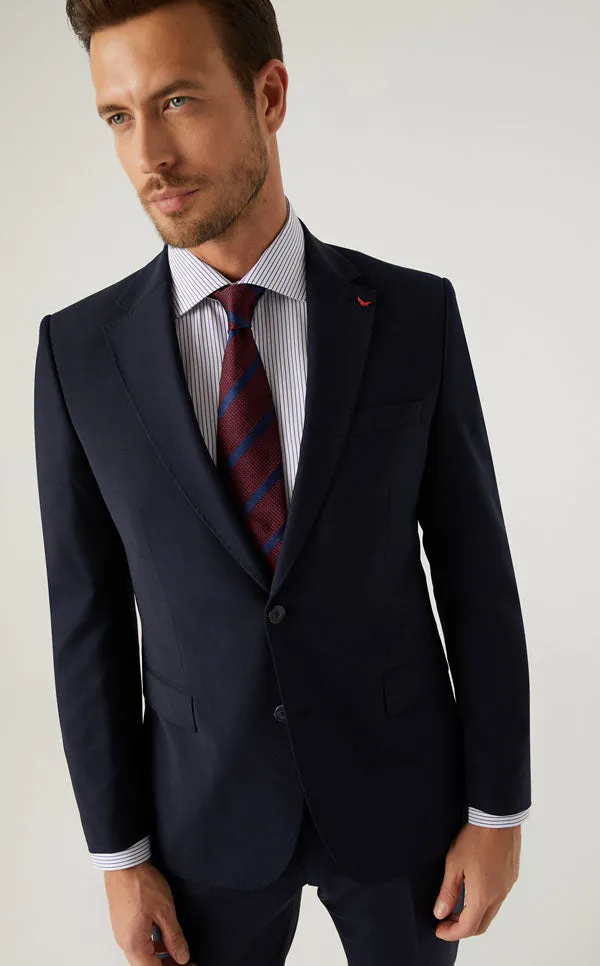 Ds Damat Navy Blue Classic Suit -86% Wool