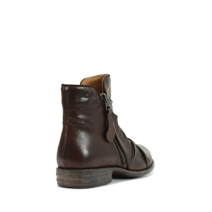 EOS Willet Leather Dress Or Casual Boot - Chestnut- Dark-Brown LAST ONE