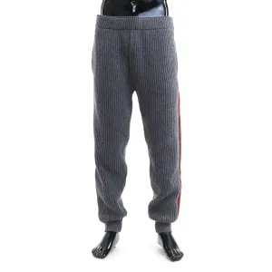 Grey Wool Cashmere Pants With Web