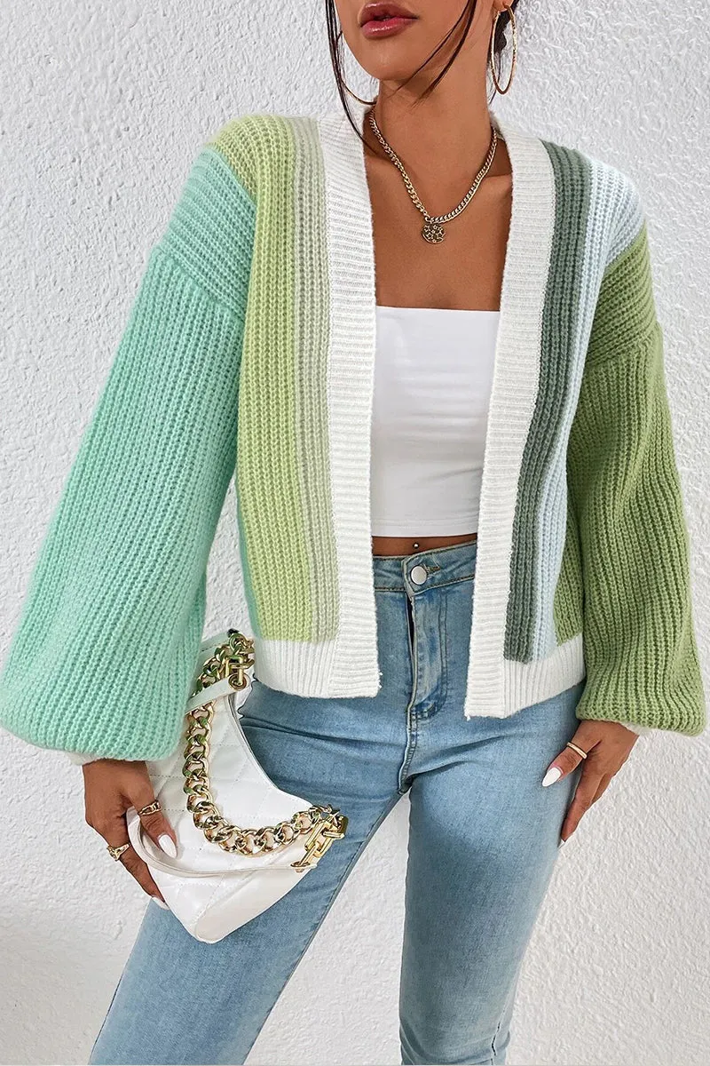 HWS1088 Cozy Pastel Stripe Cardigan