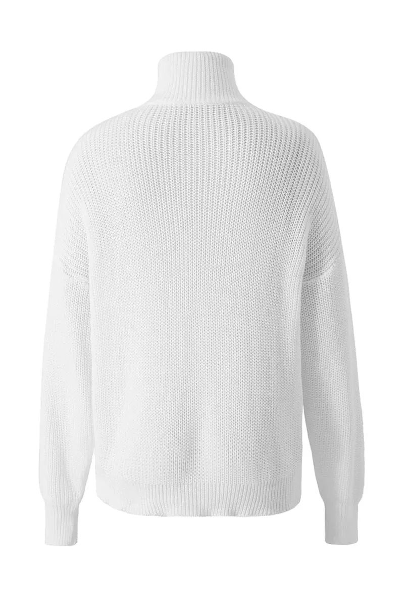 HWT1169 Cozy Ribbed Quarter-Zip Sweater