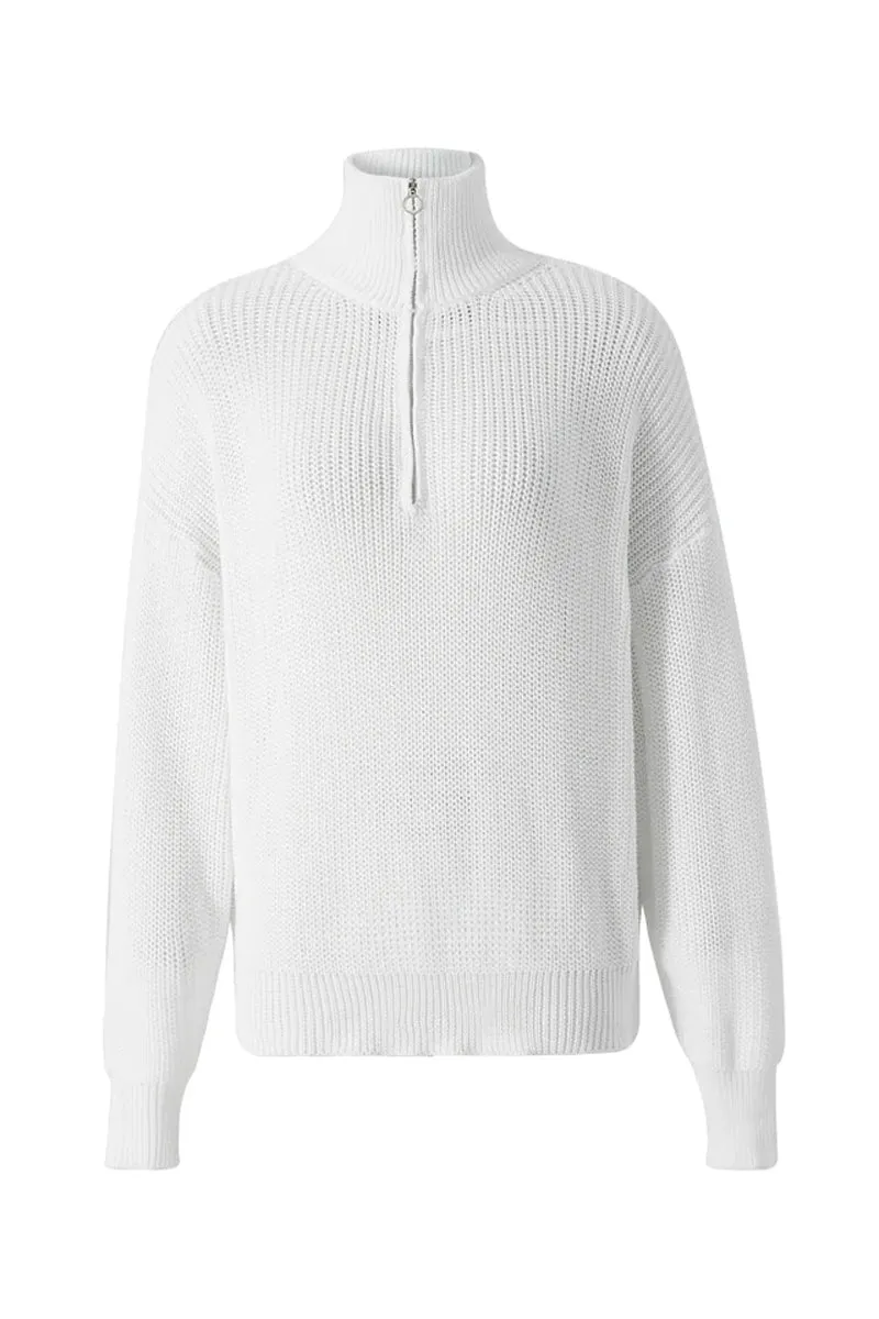 HWT1169 Cozy Ribbed Quarter-Zip Sweater