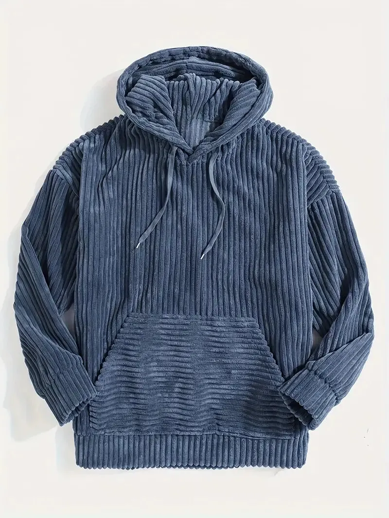 Ivyshape | Corduroy Hoodie Sweater