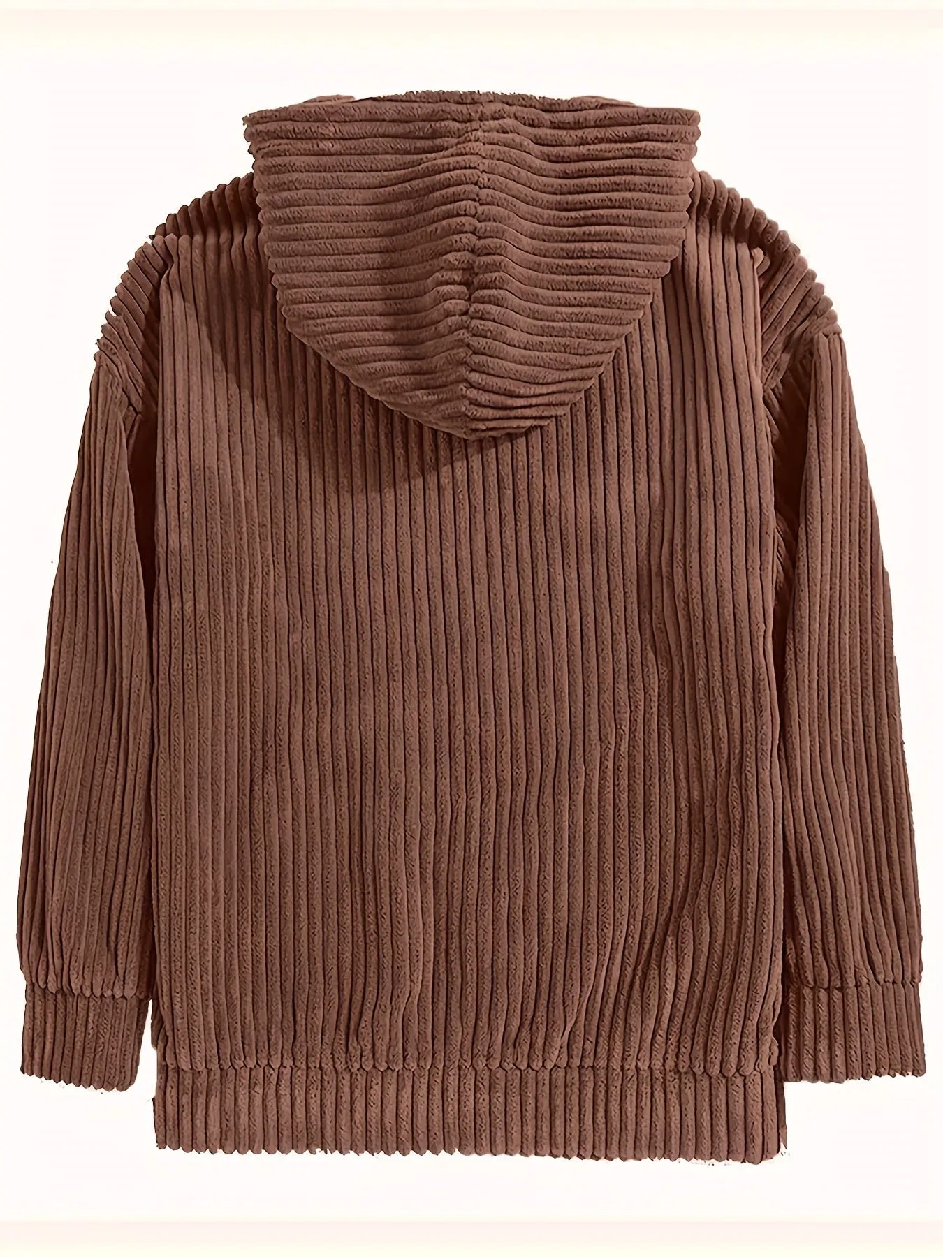 Ivyshape | Corduroy Hoodie Sweater