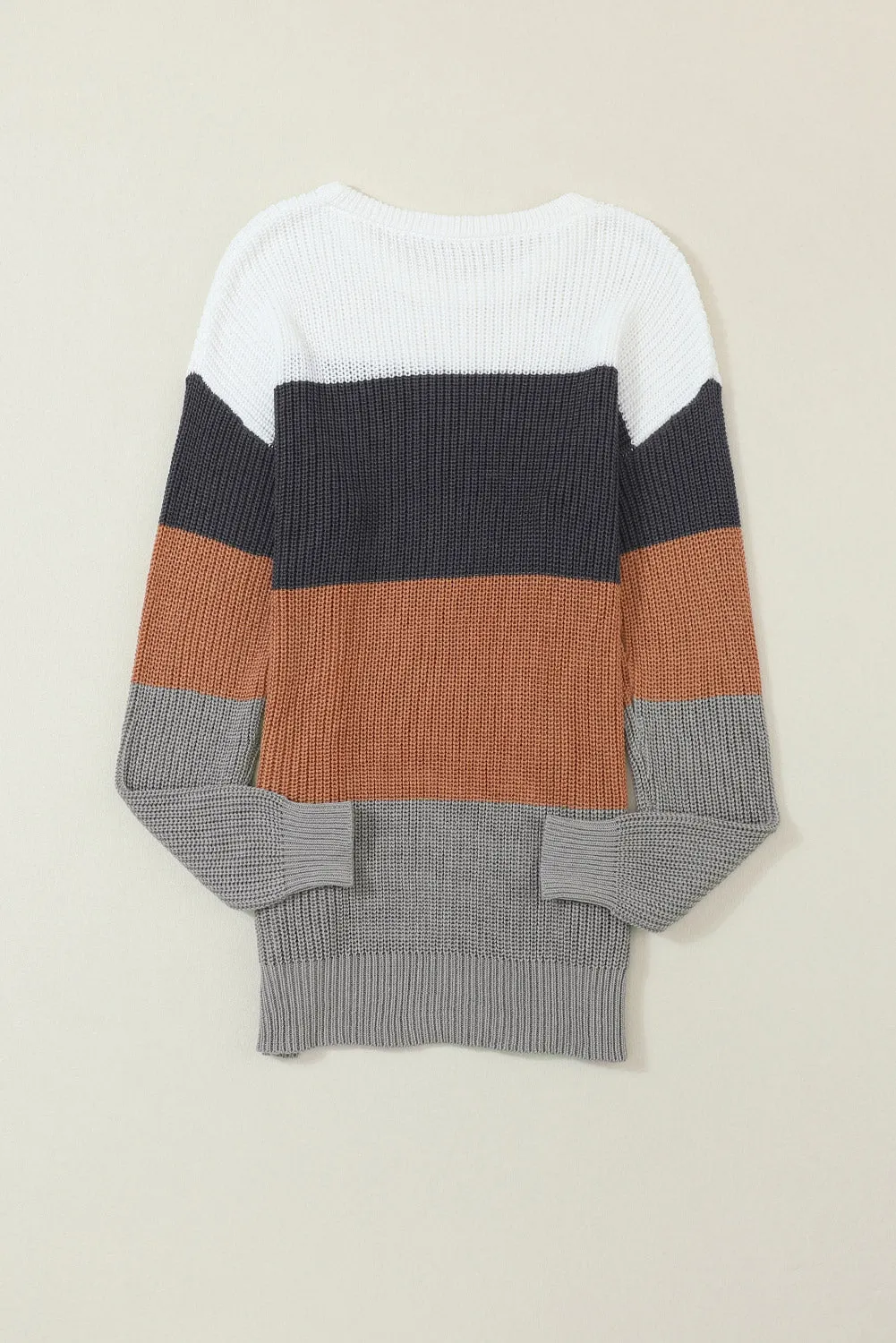 Knitted O-neck Pullover Sweater