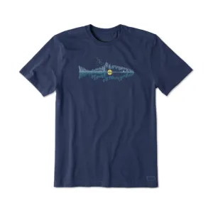 Life Is Good Men's Fishscape Short Sleeve Tee - Darkest Blue