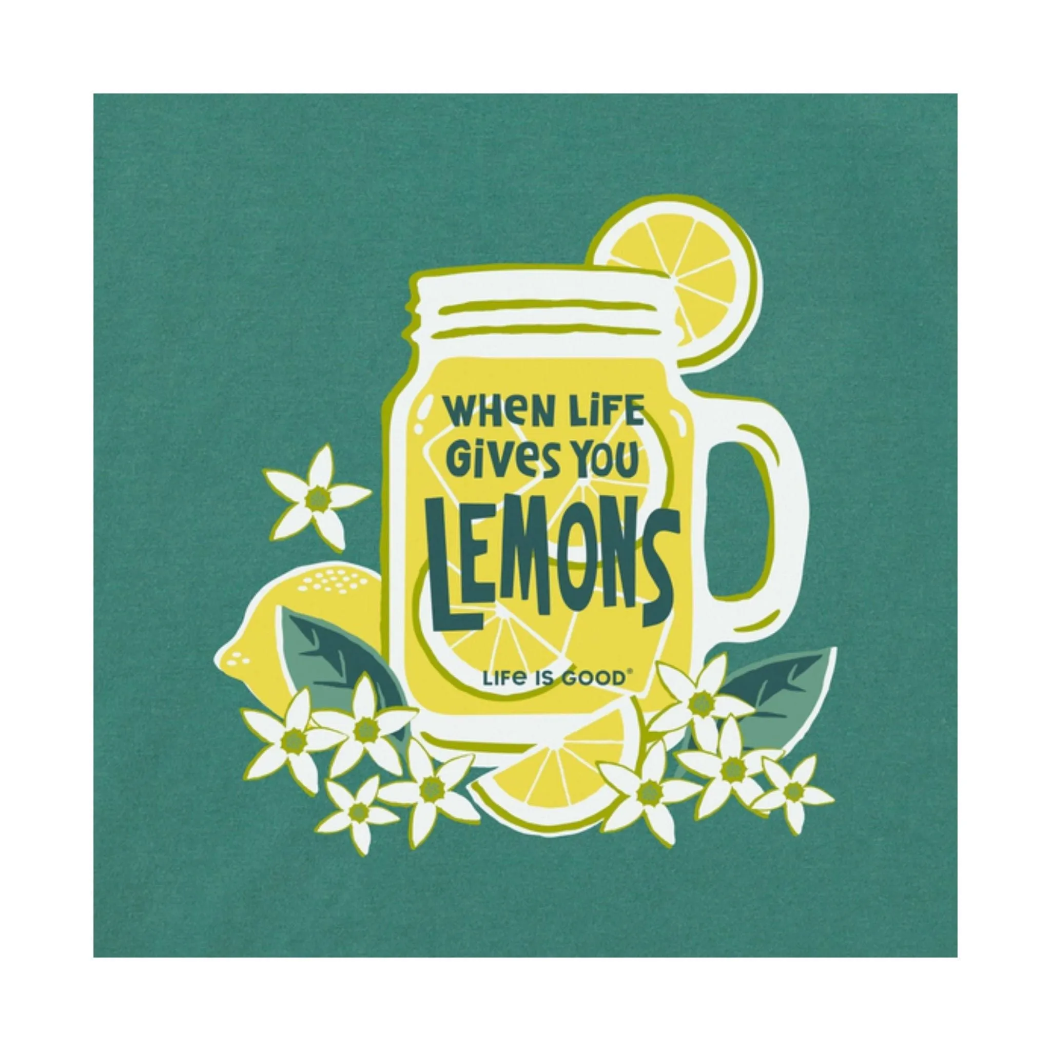 Life Is Good Women's Life Gives You Lemons Short Sleeve Tee - Spruce Green - ONLINE STORE CREDIT/EXCHANGE ONLY