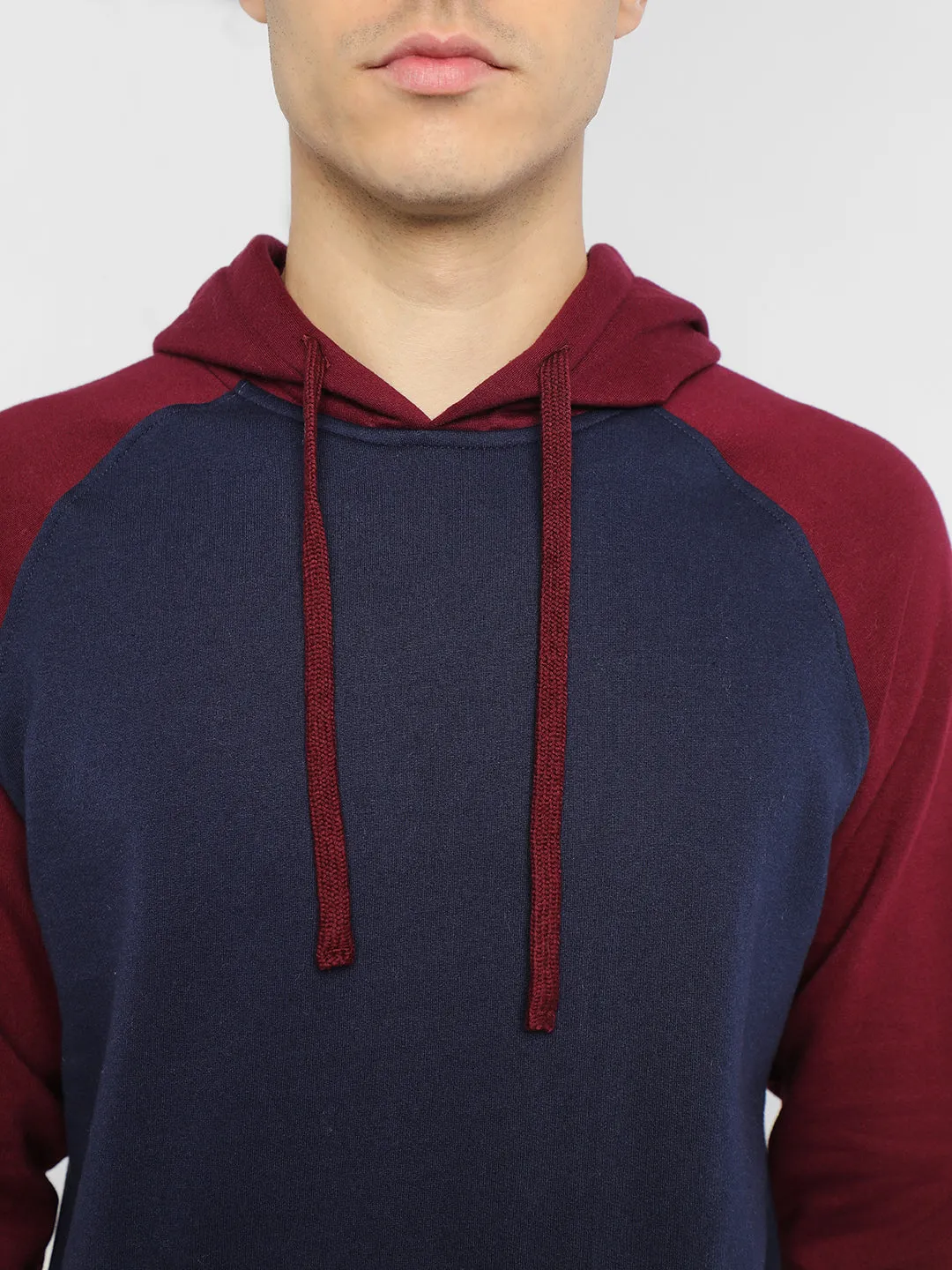 Men's Navy Colorblock Hooded Sweatshirt