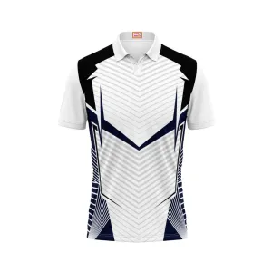 Next Print Customized Polo Neck White Jersey NPTS76