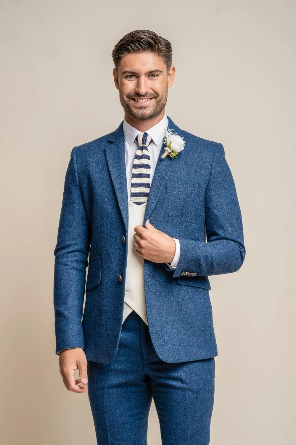 Orson Blue Suit with Marco Scoop Waistcoat