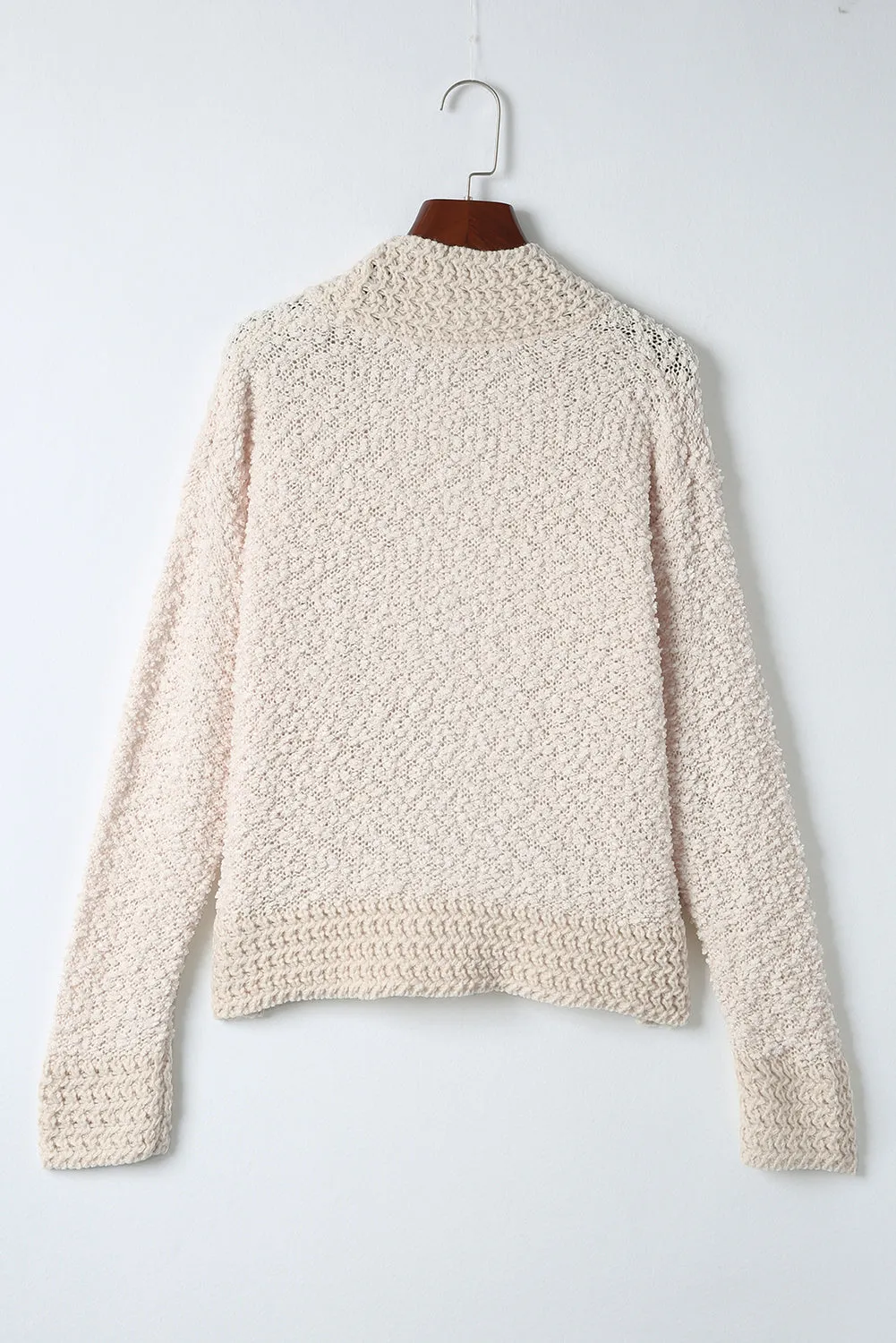 Popcorn Knit Open Front Cardigan