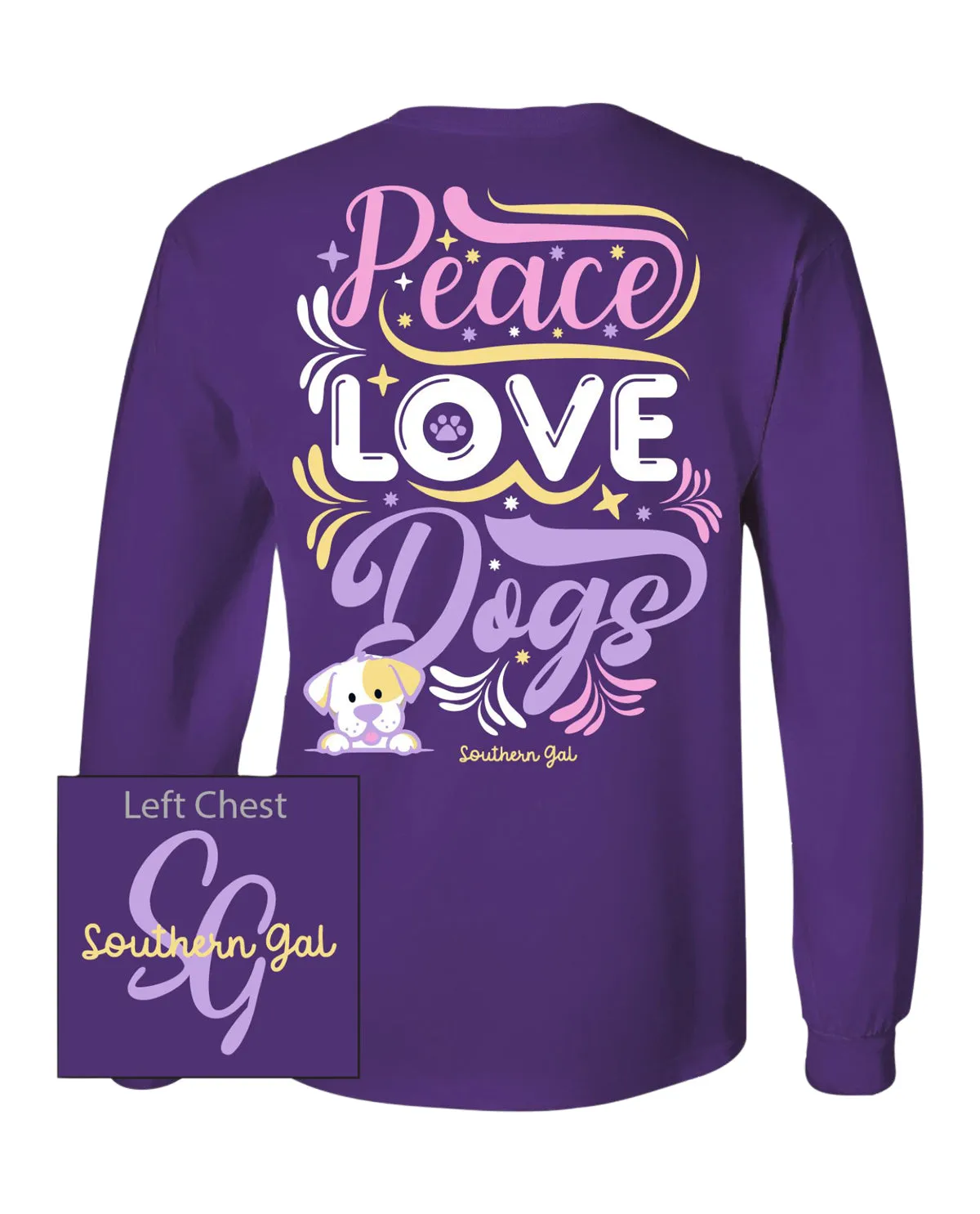 Southern Gal Dog Peace Long Sleeve Tee