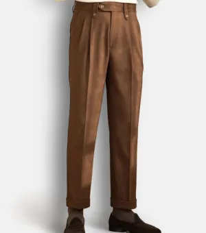 Straight high-waist casual trousers