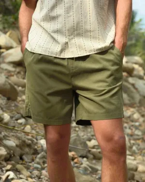 Summer Shorts in Faded Green Mash