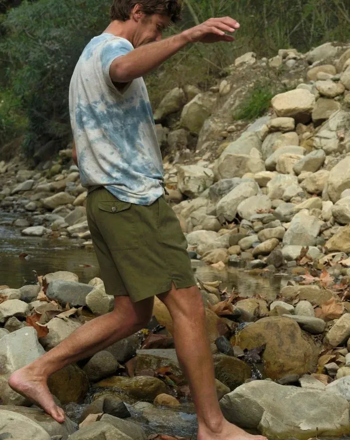 Summer Shorts in Faded Green Mash