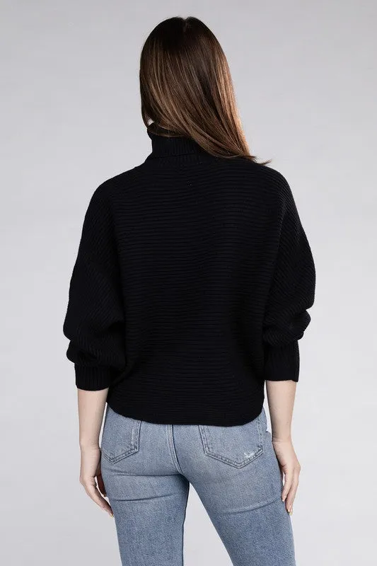 Viscose Dolman Sleeve Turtleneck Sweater