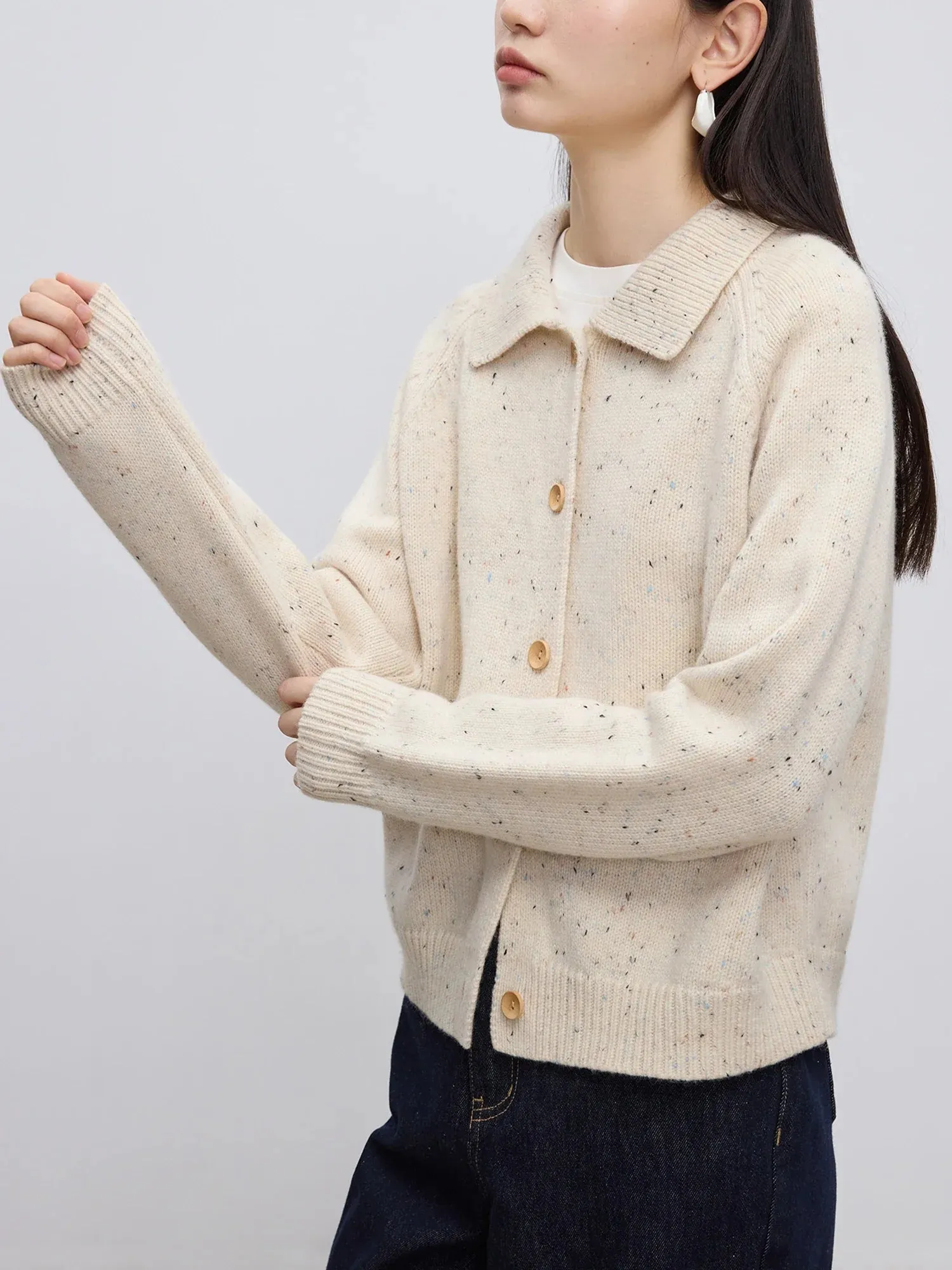 Wenkouban-Christmas Thanksgiving outfits_Petite Retro Lapel Knit Cardigan for Early Autumn Red Christmas Sweater