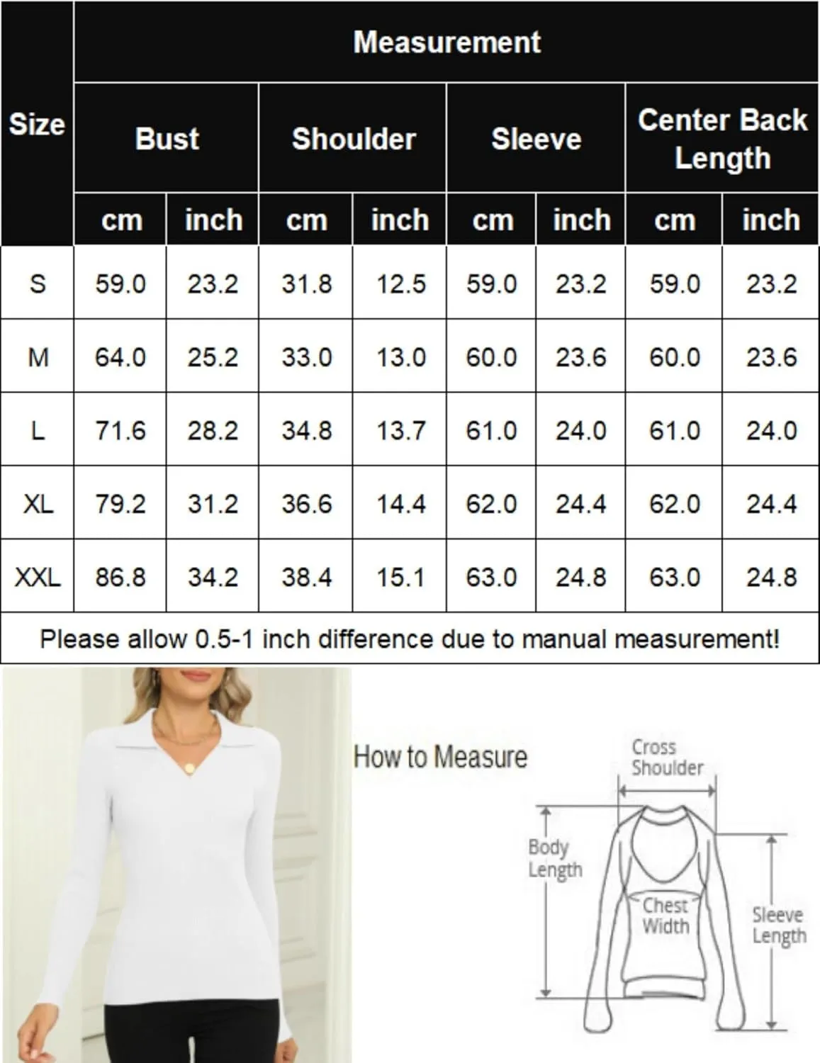 Zeagoo Womens Sweater Long Sleeve V Neck Ribbed Knit Tops